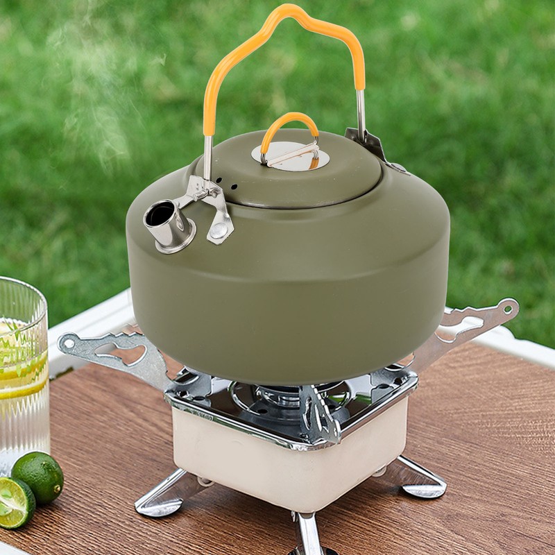1L Outdoors Kettle Heat Resisting Stainless Steel Teapot Portable Camping