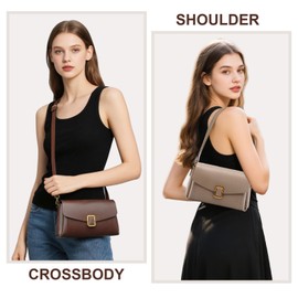 MoreFarther Genuine Leather Crossbody Bag for Women, Removable Satchel Adjustable Shoulder Bag (Chocolate)