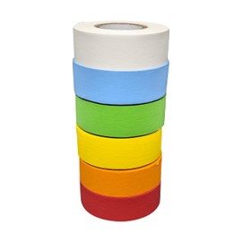 Science Lab Labeling Tape Variety Pack Including White, 500" Length x 3/4" Width, 1 Inch Core [6 Rolls of Assorted Colors]