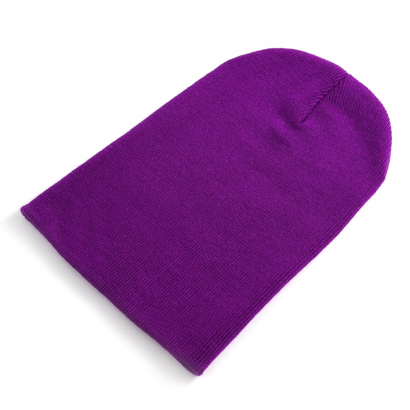Beanie Hat Plain Purple Soft Comfortable Casual for Men Women