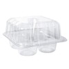 [15pcs]Clear Cupcake Boxes 4 Cavity Holder,ONE MORE Large 4 Compartment