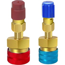 A/C R1234YF Quick Coupler Connector Adapters Set, High & Low Side, for Manifold Gauge and Auto AC Systems