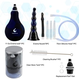 TopQuaFocus 320ml Enema Bulb Kit Anal Douche Bulb kit for Man Woman Cleaning Douche Bulb Men(320ML, Black)