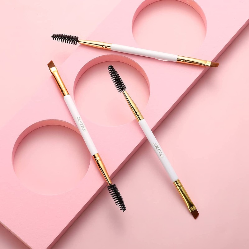 Docolor Eyebrow Brushes, Duo Eyebrow Spoolie Professional Angled Perfect for