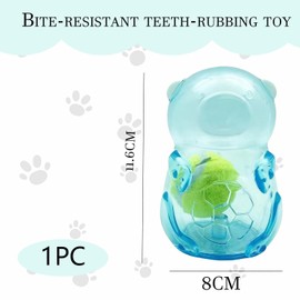 Pddenality Dog Chew Toys for Dogs, Puppy Teething Toys, Dog Squeaky Toy Blue Transparent Bear Shape Include Tennis Ball, for Energetic Small Medium Dogs Exercise the Chewing Function of Puppy