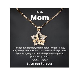 YangQian Mother's Day Gifts for Mom Necklace for Women Mama Gifts for Mom Birthday Gifts from Daughter Son Mother Necklace Engraved Mama Gold Necklace with Gift Box