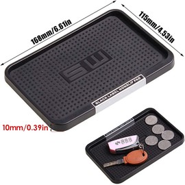 WZTCIBUR WZTCIBUR rutschfeste Matte fr Auto Selbstklebende Auto-Armaturenbrett-Ablage hitzebest?ndige Auto-Armaturenbrett-Ablage mit Handy-Halterung fr Mnzen Handy Schlssel GPS Sonnenbrille (schwarz)