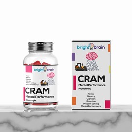 Alcohol Free, Caffeine-Free, Eco-Friendly Bright Brain Cram | Award Winning Nootropic Supplement For Cramming, studying +