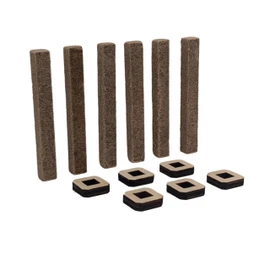Betonformat 6X Dauerdocht für Wachsfresser 10mm inkl. Holzhalter | Ersatzdocht für Kerzenrestefresser, Betonkerze, Schmelzlicht, Wachsfeuer und Outdoorkerze