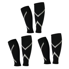 Minkissy 3 Pairs Calf Compression Sleeve for Muscle Support Sports Leg Sleeves for Shin Splint Breathable Compression Socks for Running Cycling Travel Size s