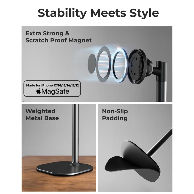 COOPER MagStand, Adjustable Magnetic iPhone Stand for Desk & Phone