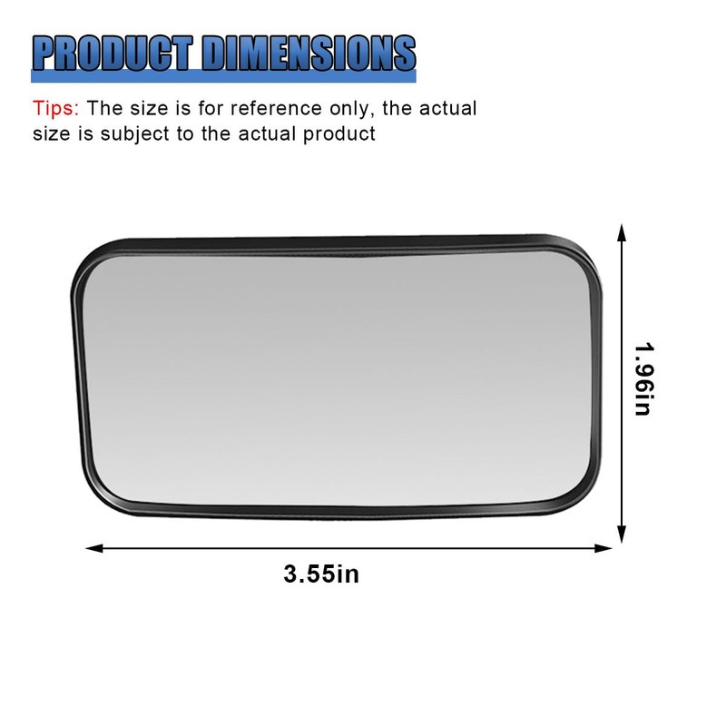 UHANBUT 2PCS Rectangular Blind Spot Mirror for Car, HD Glass