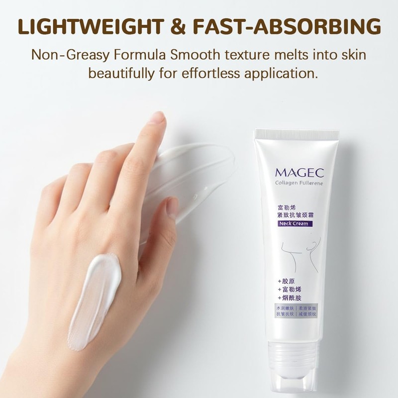 Magic Collagen Fullerene Neck Cream Creepy 5 Rollers for Firming