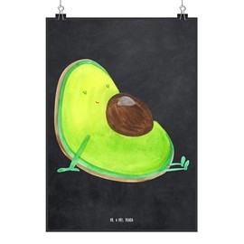 Mr. & Mrs. Panda DIN A5 Poster Avocado Schwangerschaft - Geschenk, Avocadokern, Designposter, Wandposter, erstes Kind, Vegan, Raumdekoration, Mr. &