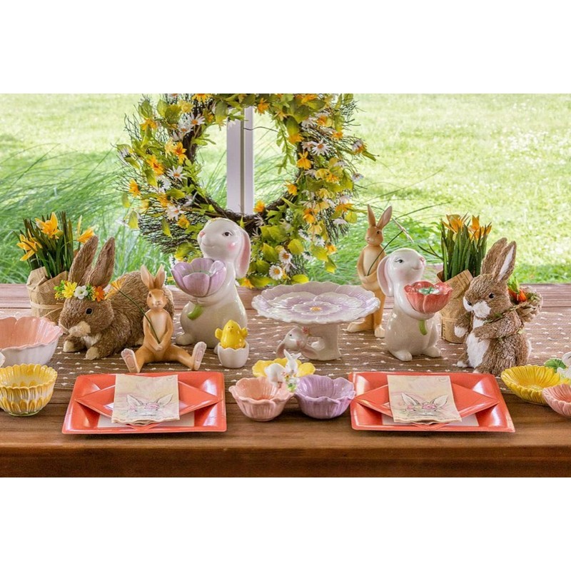 Boston International Serving Plate Easter Ceramic Tableware, 10 x 8-Inches