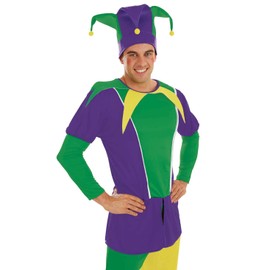 Fun Shack Adults Jester Costume Mens Carnival Jolly Clown Fancy Dress Outfit , Jester, XL