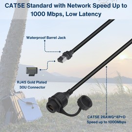 Steinwhale Ethernet Adapter for Starlink Standard/Gen 3 and Mini, Waterproof Barrel Jack, 24AWG CAT5E 1000Mbps Data Transfer, Outdoor Use, Cold & Heat Resistant, Easy Installation