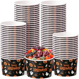 50 Pack Halloween Soup Bowls 9oz Disposable Paper Snack Cups