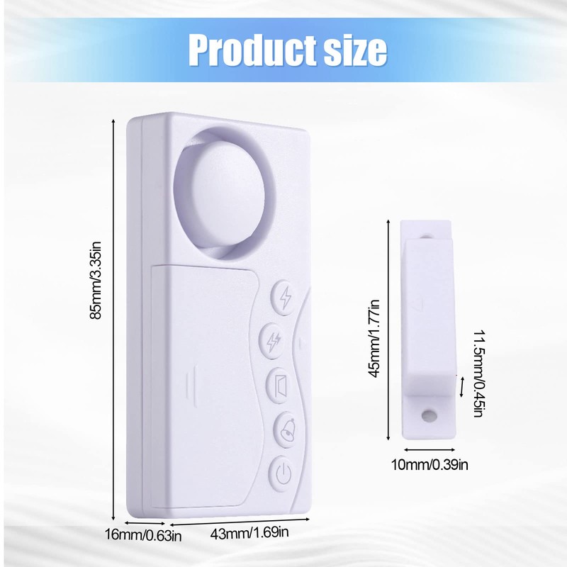 Freezer Door Alarm When Left Open, 2Pcs Safety Window Alarm,