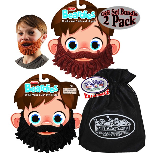 Schylling Beardies Rubber Play Beards for Kids Brown & Black