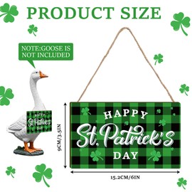 Porch Goose Sign St. Patrick's Day Porch Goose Sign Wooden Gooses Sign Goose Accessories Decor for St. Patrick's Day Yard Porch Lawn Excluding Clothing