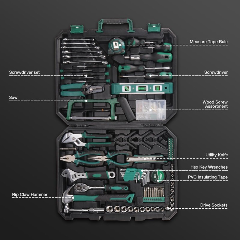 Fancyall 168 Piece Household Tool Set, Mechanics Tool Set, Perfect