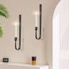 Black Wall Candle Holder Set of 2, Metal Wall Mount
