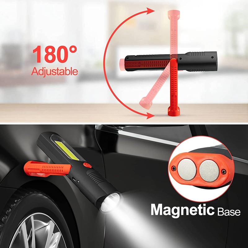 LED + COB Torches Inspection Lamp Camping Light, Hands-Free Garage