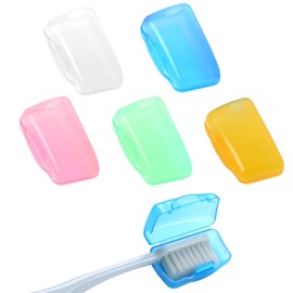Trinkrittey 5 Pcs Toothbrush Covers Portable Toothbrush Head Protector Case Brush Pod Case Protective Plastic Clip for Household Travel, Camping, Bathroom, School, Business- Multiple Colors