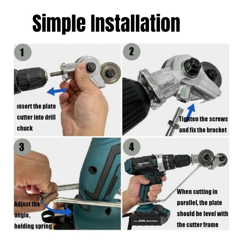 Sheet Metal Cutter Drill Attachment,Electric Nibbler Drill Attachment with Adapter,Metal