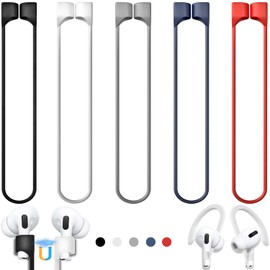 【5 Pack】 Ultra Strong Magnetic Airpods Straps Anti-Lost Cord for AirPods 1st& 2nd/ AirPods 3rd /AirPods Pro 1s & 2nd Gen,Silicone Sports Lanyard and Ear Hook-5 Straps +1 Pair EarHook