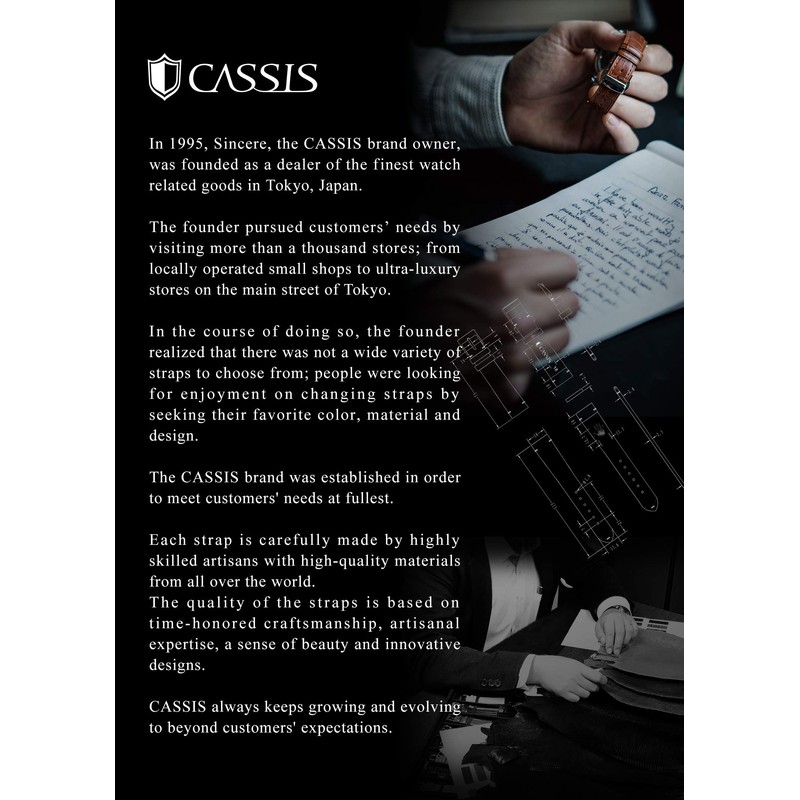 CASSIS U0028 0.9 inch (238 22 mm) Calf Embossed Watch