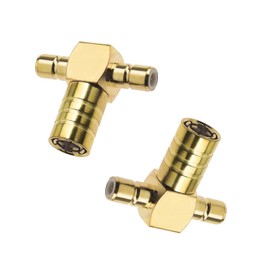 EMSea SMB Female to 2 Male 3 Way RF Male Adapter Gold Plated Splitter Connector for RF Coaxial Aerial Satellite Antenna 2pcs