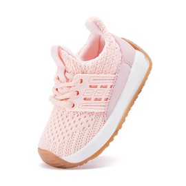 BMCiTYBM Baby Walking Sneakers Boys Girls Shoes Breathable Non Slip 6 9 12 18 24 Months Pink Size 6-12 Months Infant