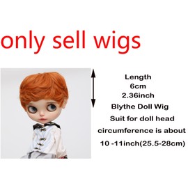 Tzncos Only One Wig Is Suitable For Dolls With A Head Size Of 10 Inches Short Curly Wigs (Carrot Orange)