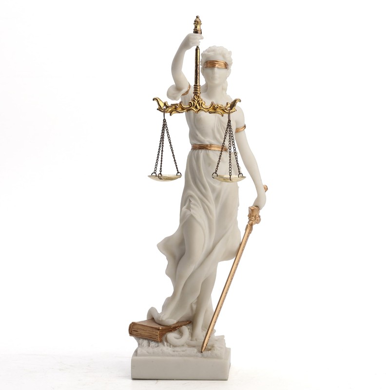 Veronese Design 12 Inch Blind Lady Justice Themis Resin Statue