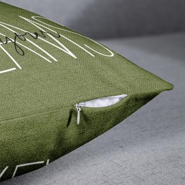 Emvency Olive Green Throw Pillow Cover Rustic Follow Your Dreams Decorative Pillow Case Monogram Home Decor Rectangle Queen Size 12x20 Inch Cushion Pillowcase