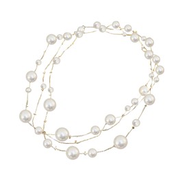 YFFSFDC Pearl Necklace, Women's Long Necklace, Stylish, Wedding, Party, Entrance, Graduation, Reception, Pearl