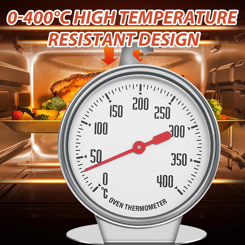 Dial Oven Thermometer, 0-400°C Stainless Steel Thermometer Kitchen Cooking Thermometer
