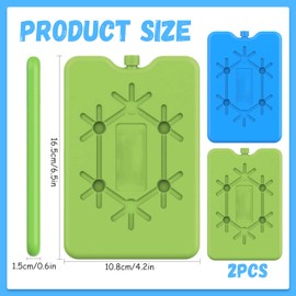 Ice Packs for Cool Bag, Pack of 2 Cool Bag and Cool Box, Reusable Ultra Thin Cooling Element, Large Ice Packs, Cool Pack for Cooler Bag - Extra Thin & Long Cooling Performance for On the Go