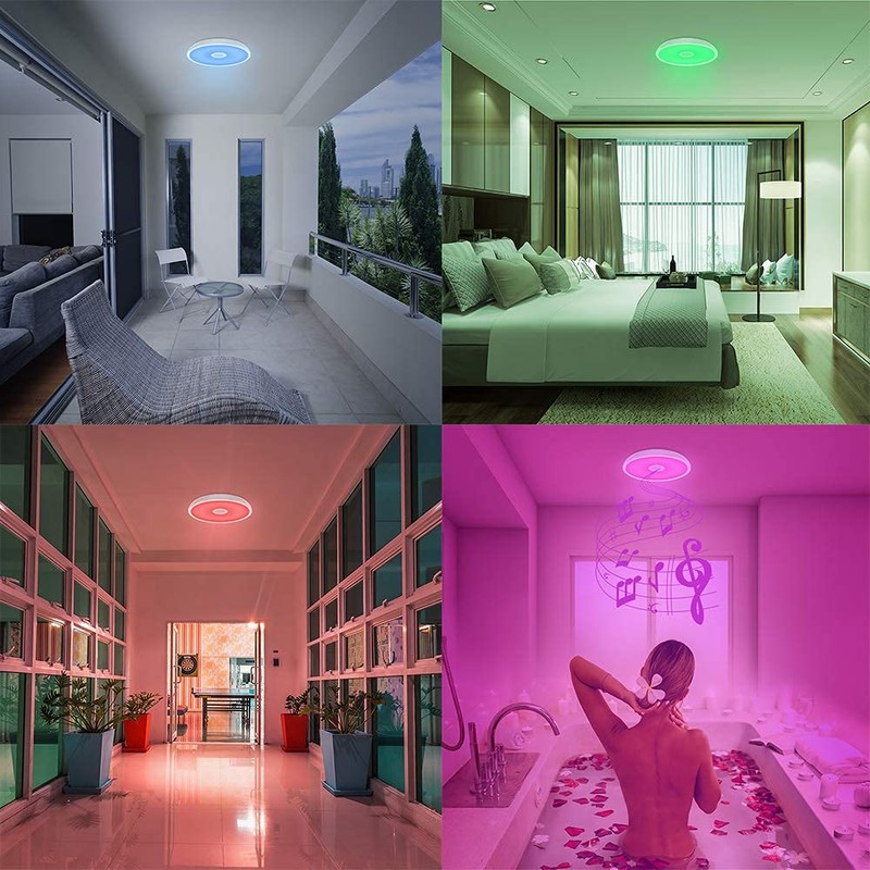 Horevo Bathroom Ceiling Light with Bluetooth Speaker and Remote Control