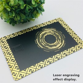 2Pcs Metal Credit Card, Brass Blank DIY Metal Credit Card with 4442 Chip Slot and Magnetic Stripe for Business Card, Access Control, Hotel Key Cards