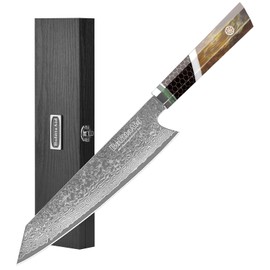 BolittaAid Kitchen Knives 67 Layer Damascus Steel Japanese Chef'S Knife High Carbon Hand Forged Sharp Blade with Resin Handle for Home Kitchen Restaurant 1 PCS