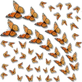 48 Piezas Decoraciones de Mariposa Monarca de Halloween, Decoración de Pared de 3D Mariposas Monarca Artificiales para Dormitorio, Hogar Boda, Fiestas