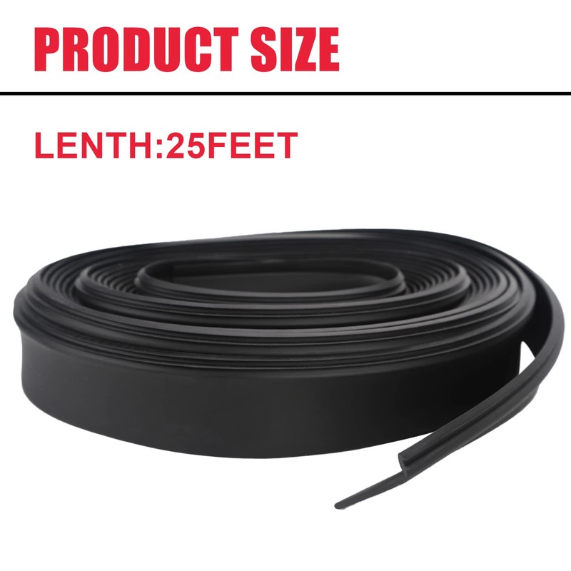 RV Slide Out Seal Black Rubber R854056 1-1/2" Clip in