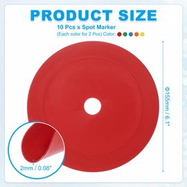 PATIKIL 6 Inch Flat Cones,10 Pcs Spot Markers Small Flat Soccer Training Cones for Football Basketball Agility Practice Sports Training Equipment, Colorful