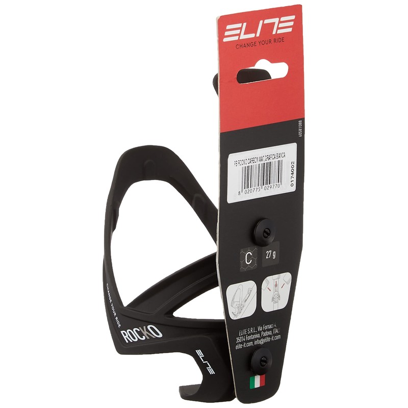 ELITE Rocko carbon bottle cage matt black/white