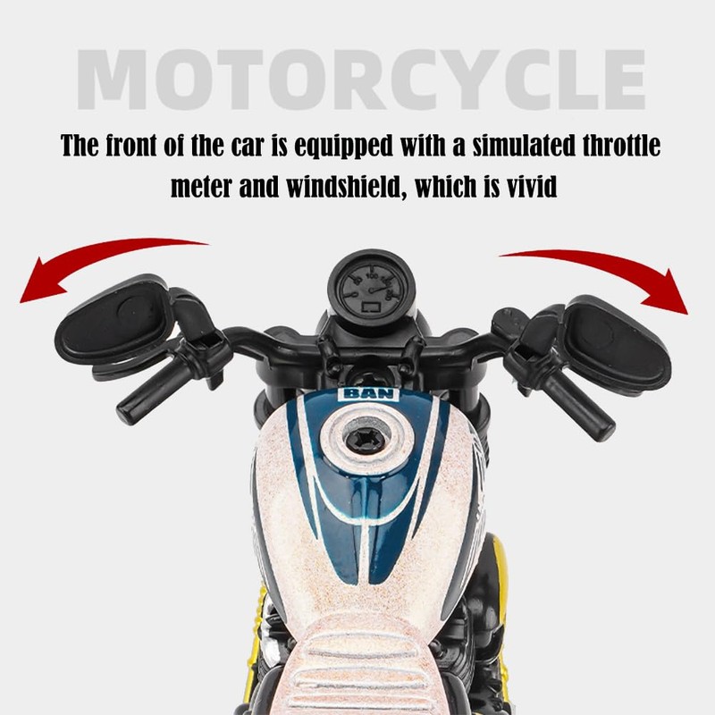 SHDIEHJFMLDH Set of 2 Alloy Motorcycle Toys, Pull Bac Vehicle