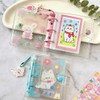 KUAIDHFK Sticker Notebook, A8, Transparent, Mini 3-Hole Binder, Clear Seal