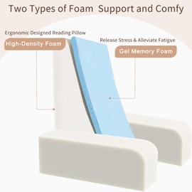Reading Pillow with Seat Cushion, Backrest Pillow Height Adjustable with Memory Foam, Integrated Design Back Rest Pillow for Sitting in Bed/Floor for Adults, Great for Reading/Games/Watching TV, 20”